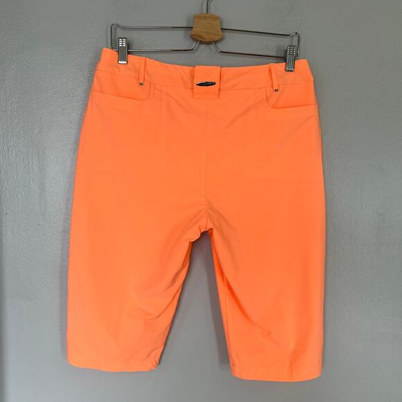 Jamie Sadock Women's Size 8 Passion Orange Golf Knee Shorts Zip Pockets Bermuda - Picture 2 of 12